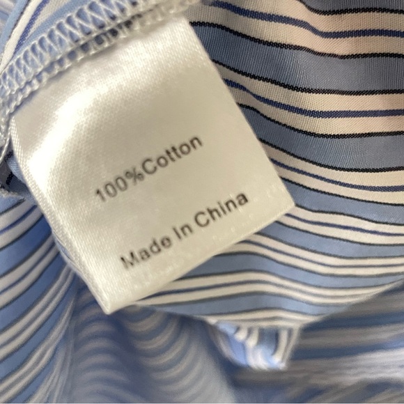 Tuckernuck Willow Kaftan Dress Stand Collar Blue & White Striped Shirt Dress - Picture 9 of 10